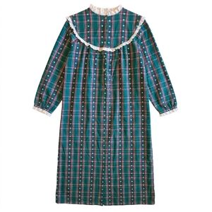 Vintage Lanz of Salzburg Nightgown | Heart & Plaid Tyrolean Cottagecore M
